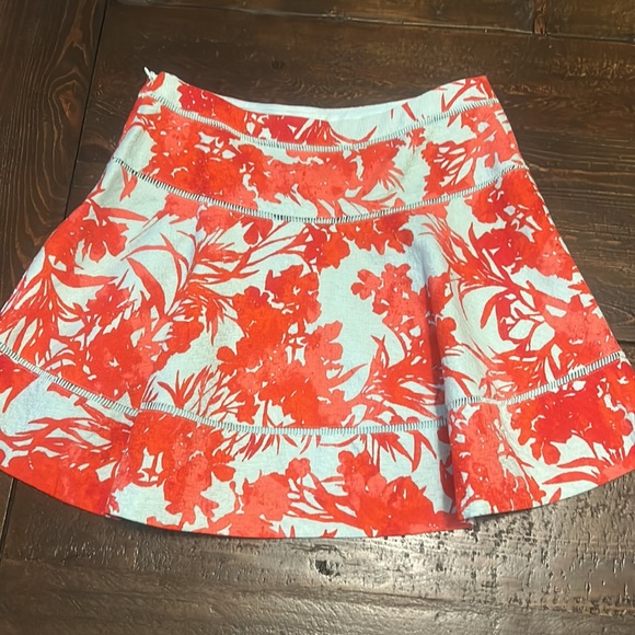 Banana Republic coral and sky blue flared skirt - Picture 5 of 6